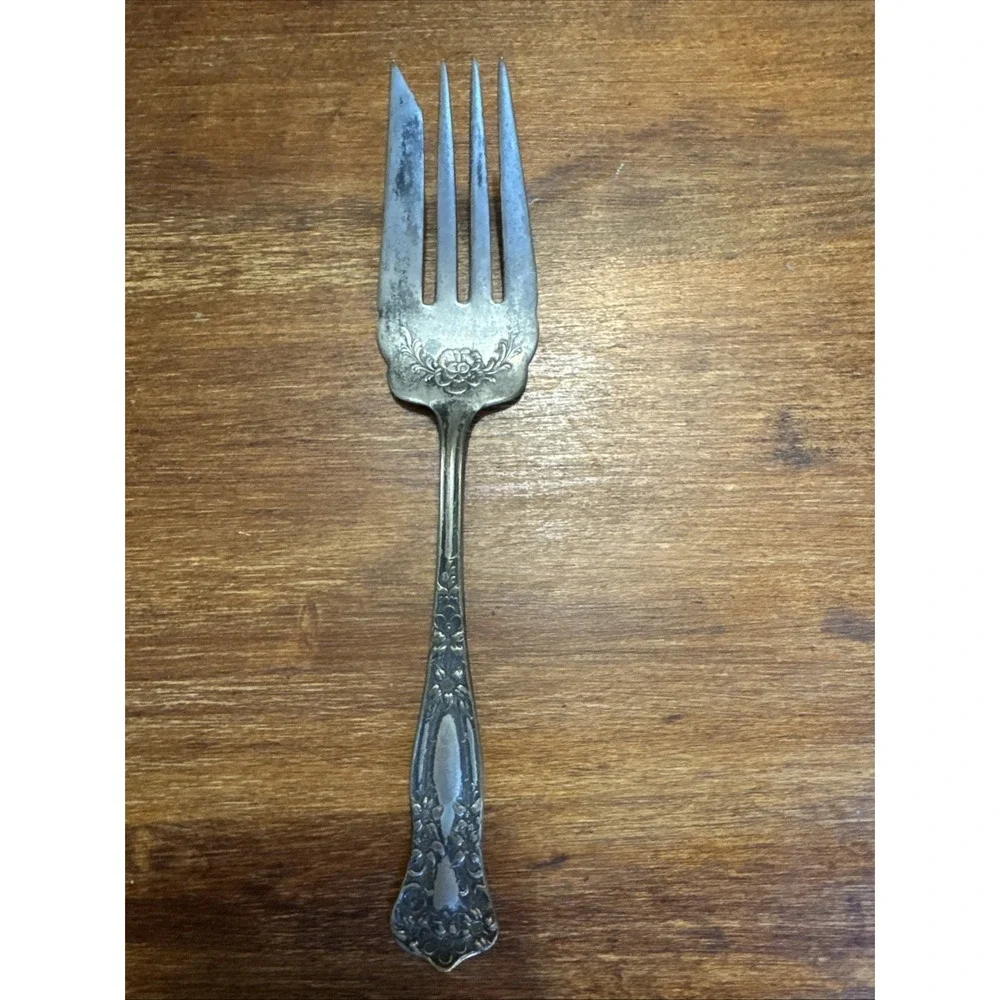 Antique Imperial Silver Co Silverplate Meat Fork  LORRAINE 1913
